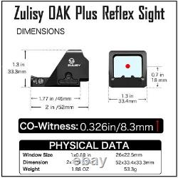 3.5 MOA 1x26mm Red Dot Sights Oak Plus for RMR Cut Glock PSA Dagger G3C TORO CZ