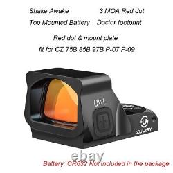 3 MOA Shake Awake Red Dot Reflex Sights Scope OWL for CZ 75B 85B 97B P-07 P-09