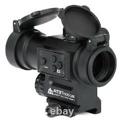 AT3 LEOS Red Dot Sight with Integrated Green Laser Sight & Riser