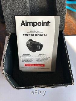 Aimpoint MICRO T-1 2MOA Red Dot Sight 200055 LaRue 1/3 Co-Witness QD Mount LT660