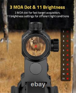CVLIFE Red Dot and Magnifier Combo, 3 MOA Red Dot with 3X Magnifier, Auto Bright