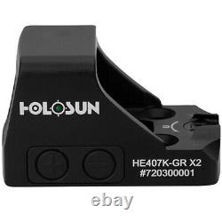 HOLOSUN 6MOA Green Dot-Only Open Reflex Sight With Shake Awake (HE407K-GR-X2)