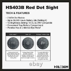 HOLOSUN HS403B Micro Red Dot Optic (2 MOA)(Black)