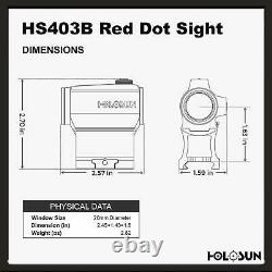 HOLOSUN HS403B Micro Red Dot Optic (2 MOA)(Black)