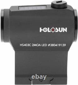HOLOSUN HS403C Solar Power Micro 2 MOA Red Dot Sight + CR2032 Batteries