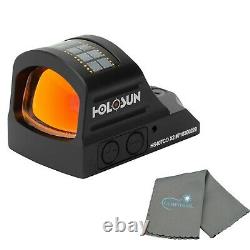 HOLOSUN HS407CO X2 Red Dot Sight, 8 MOA Dot, with a Lumintrail Cleaning Cloth
