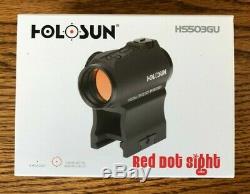 HOLOSUN HS503GU Micro Red Dot Sight 65MOA Circle/2MOA withMotion Sensor, Mounts