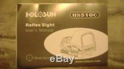 HOLOSUN HS510C 65MOA Circle 2MOA Red Dot Open Reflex 1X Sight Solar OPEN BOX