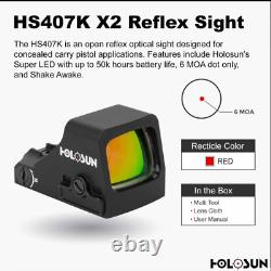 HS407K X2 Red Dot Handgun Open Reflex Sight 6MOA, FAST SHIP