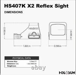 HS407K X2 Red Dot Handgun Open Reflex Sight 6MOA, FAST SHIP