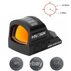 Holosun 507C HS507C X2 Red Dot Handgun Reflex Sight 2 MOA, 32 MOA, RMR Footprint