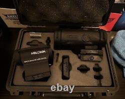 Holosun HS403C 2 MOA Dot Micro Red Dot Sights & HM3X 3X Magnifier Combo with Case