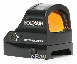 Holosun Micro Red Dot System, 2 MOA Dot/32 MOA Ring, Black, HS507C