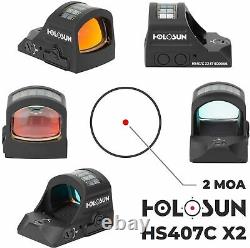 NEW BRAND Holosun HS407C X2 2 MOA Red Dot Open Reflex Sight