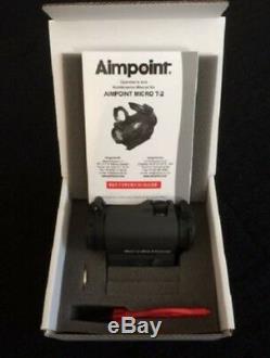 New 2018 Aimpoint Micro T-2 T2 2MOA NV Red Dot Sight with Standard Mount 200170