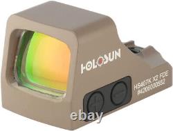 New Holosun 6 MOA Red Dot Reflex Sight Shake Awake HS407K X2 FDE