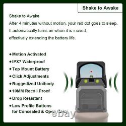 Shake Awake Green/Red Dot Sights Zulisy OAK for RMR CUT GLOCK 17 MOS G3 TORO PDP