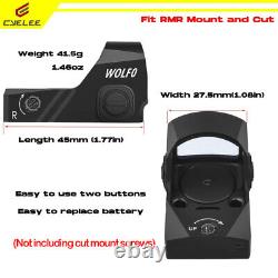 Shake Awake Red Dot Reflex Sight Cyelee WOLF0 RMR Cut for Glock 17 19 34 47 MOS