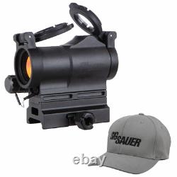 Sig Sauer ROMEO7S Compact Red Dot Sight 1X22mm Green Dot with Sig Gray Flexfit Hat