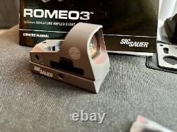 Sig Sauer ROMEO 3 Reflex Red Dot Sight 3 MOA SOR31002 +2 Mounts +2 BONUS Extras