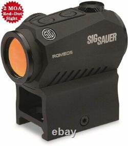 Sig Sauer Romeo5 1x20mm Compact 2 Moa Red Dot Sight with Mounts, Black SOR52001