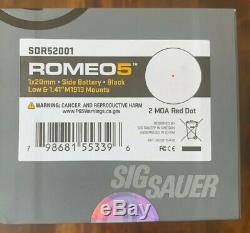 Sig Sauer Romeo 5 1x20mm 2 MOA Red Dot Sight with Mounts SOR52001