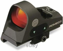 Sig Sauer SOR31002 Romeo 3 Miniature Reflex Sight withRiser 1x25mm 3 MOA Red Dot