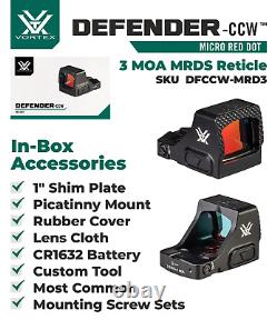Vortex Optics Defender-CCW 3 MOA Red Dot with Free Camo Forest Hat Bundle