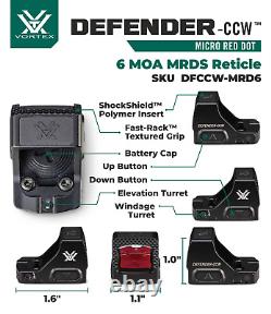 Vortex Optics Defender-CCW 6 MOA Red Dot DFCCW-MRD6