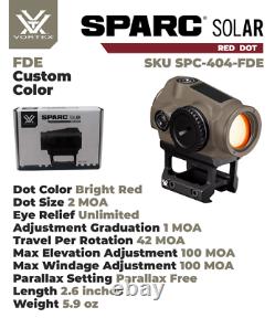 Vortex Optics SPARC Solar Red Dot Sight 2 MOA FDE Modified Item