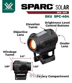 Vortex Optics SPARC Solar Red Dot Sight 2 MOA with Vortex Free Hat Black Bundle