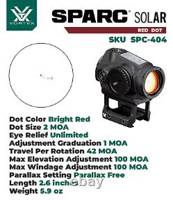 Vortex Optics SPARC Solar Red Dot Sight 2 MOA with Wearable4U Bundle