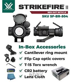 Vortex Optics Strikefire II 4 MOA Red Dot Sight and Vortex Free Hat Black Bundle
