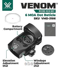 Vortex Optics Venom 6 MOA Red Dot Sight VMD-3106 with Hat Black Camo Bundle
